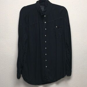 Pete & Greta Johnny Was Black Casual Button Down Shirt